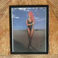 Swimsuit Model Red Towel Beach 1980s Framed Vintage Magazine Photo