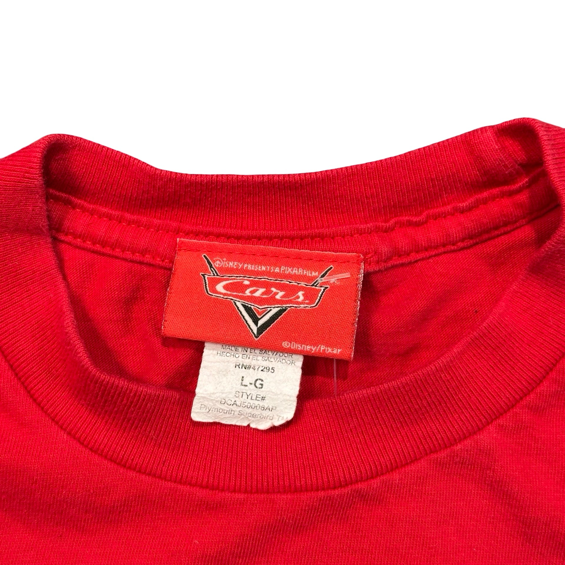 Vintage Disney Pixar Cars Piston Cup Lightning McQueen T-Shirt Red Kids L