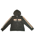 Harley Davidson Motorcycles Embroidered Zip Hoodie Black Womens XL