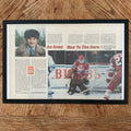 Framed vintage Sports Illustrated Vladislav Tretiak Soviet hockey double page magazine spread