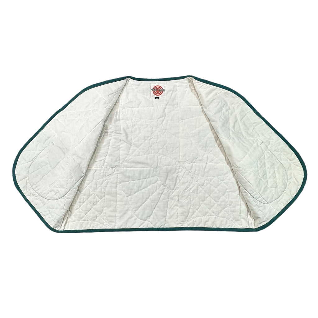 Forest Fan Patchwork XL quilted vest rework, inside lining