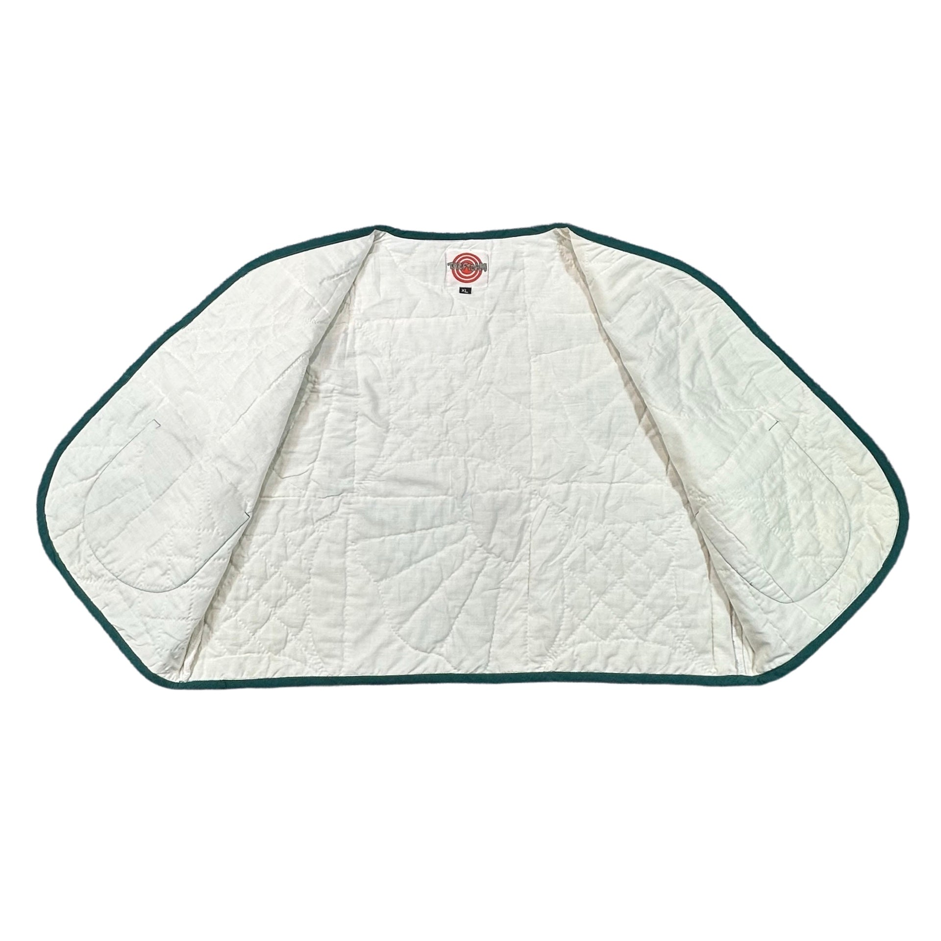 Forest Fan Patchwork XL quilted vest rework, inside lining