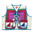 Snowman Colorblock L quilted vest rework - front