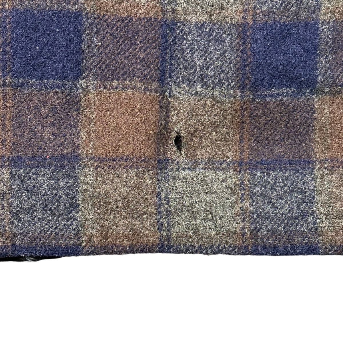 Vintage Pendleton Wool Plaid Zip Barn Coat Corduroy Collar Navy Brown Mens L