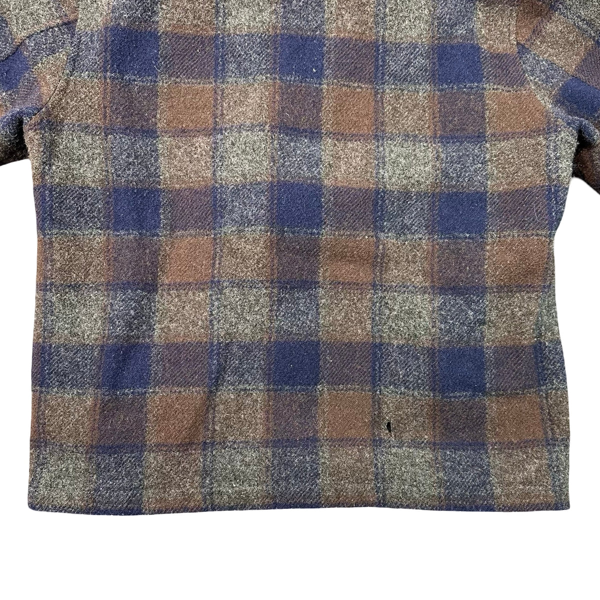 Vintage Pendleton Wool Plaid Zip Barn Coat Corduroy Collar Navy Brown Mens L