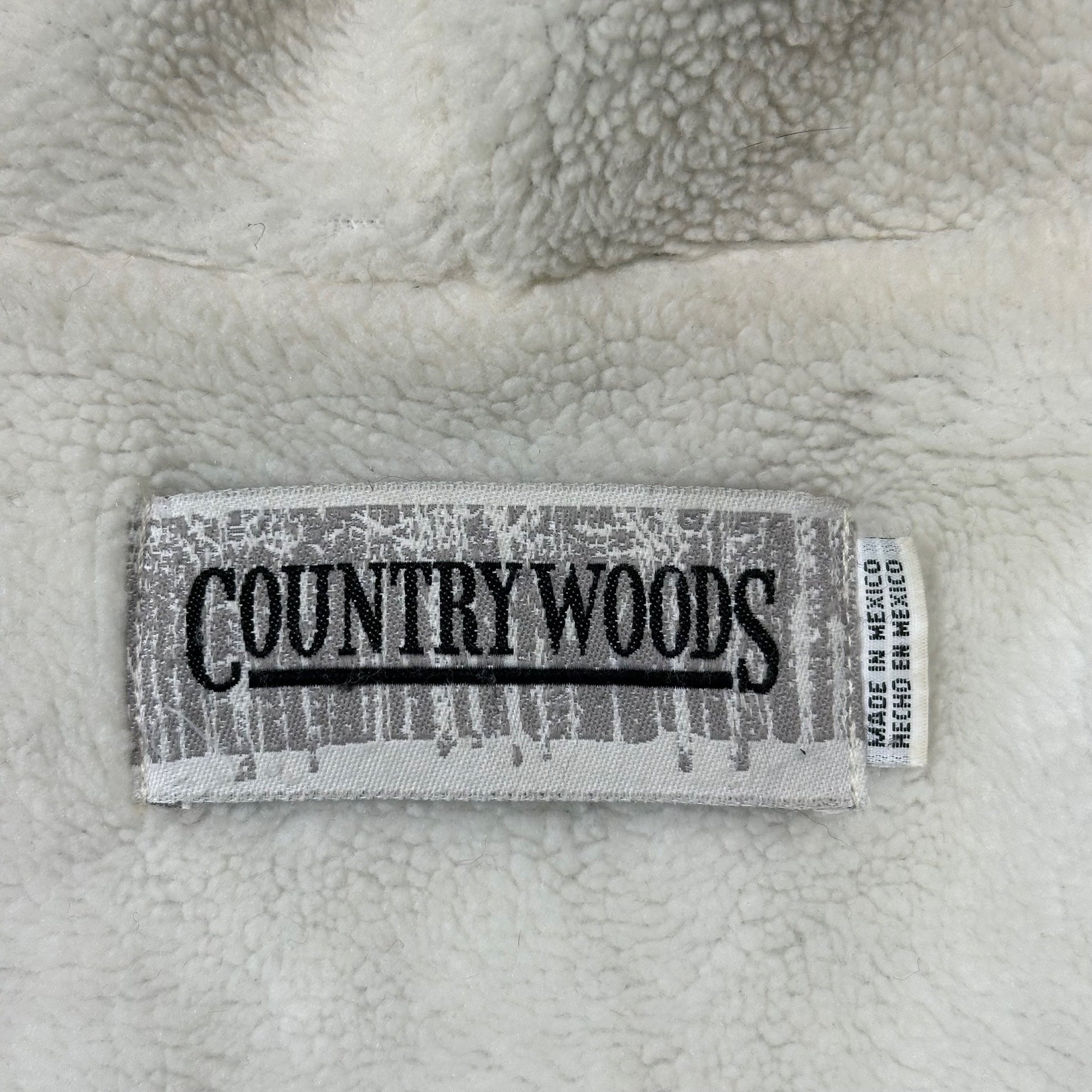 Vintage Country Woods Sherpa Lined Mountain Wolf Print Fleece Zip Jacket 2XL