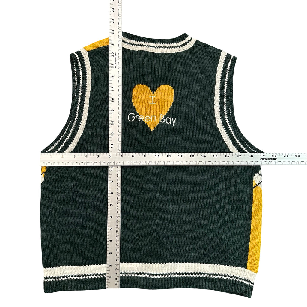 Vintage Christopher & Banks Green Bay Packers Embroidered Knit Sweater Vest Womens M