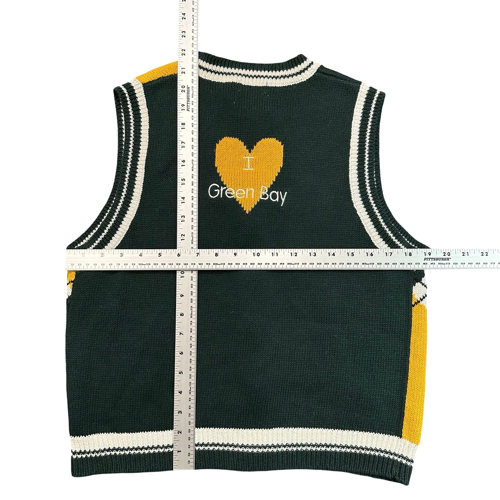 Vintage Christopher & Banks Green Bay Packers Embroidered Knit Sweater Vest Womens M