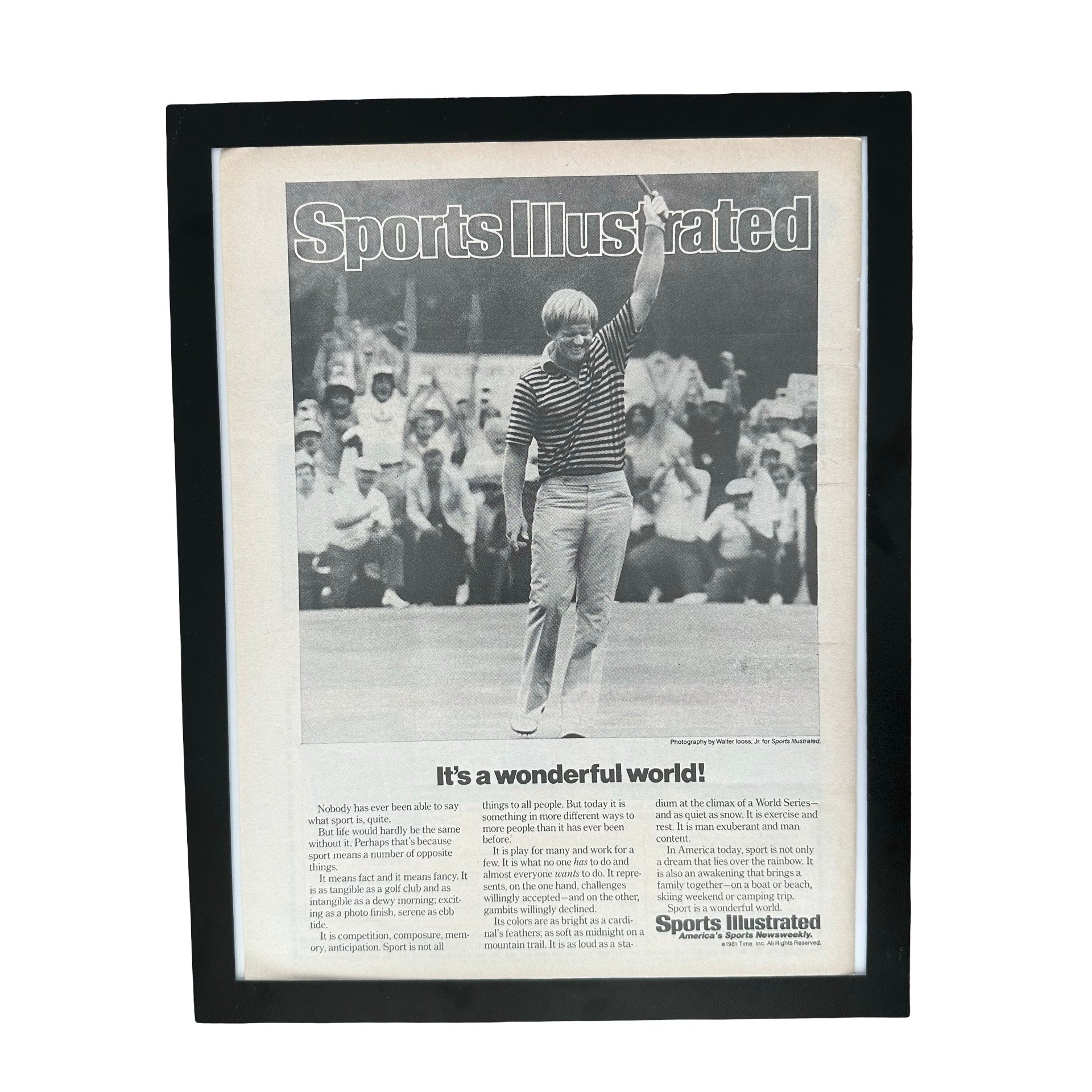 Sports Illustrated Its A Wonderful World Golf Framed Vintage Magazine Ad