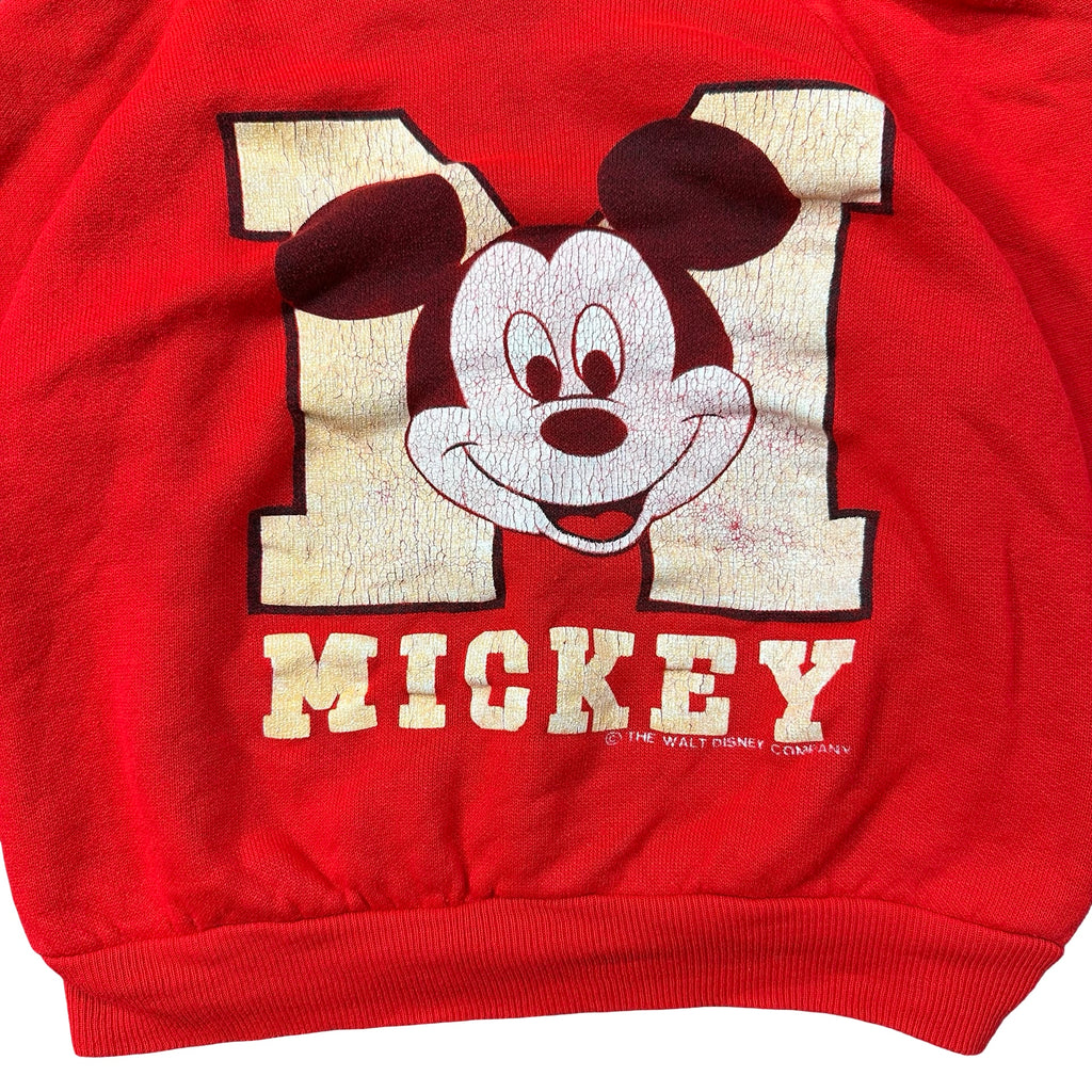 Vintage Disney Jogtogs Mickey Mouse Block M Sweatshirt Red Toddler 4