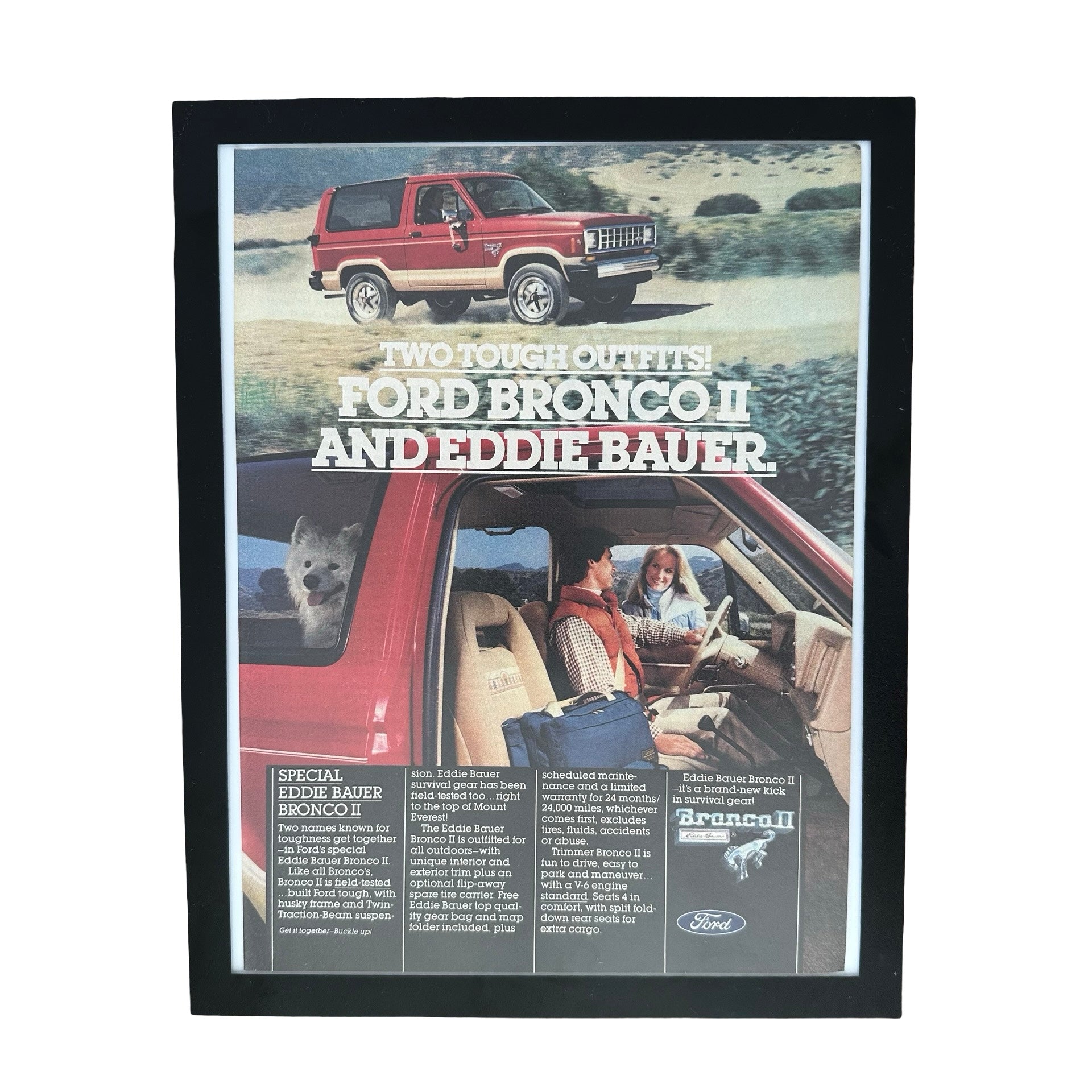 Ford Bronco II Eddie Bauer Edition 4x4 Framed Vintage Magazine Ad