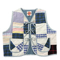 Homespun Plaid M quilted vest rework - front