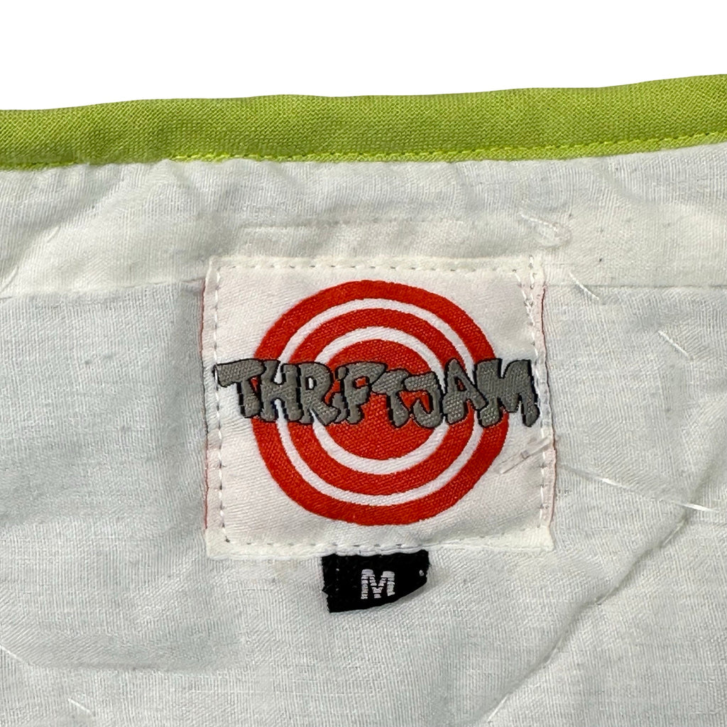 Willow Diamond M quilted vest rework - ThriftJam size tag