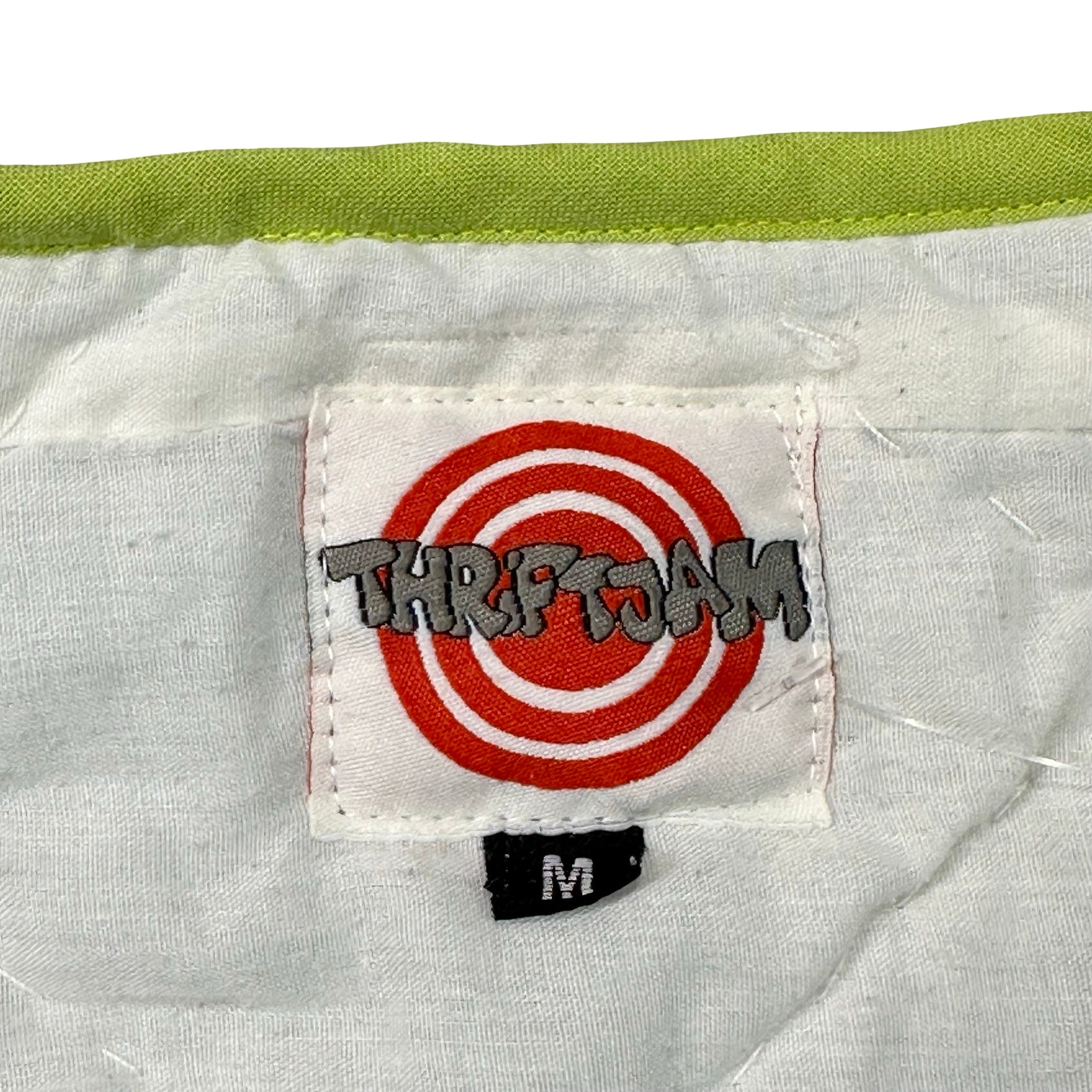 Willow Diamond M quilted vest rework - ThriftJam size tag