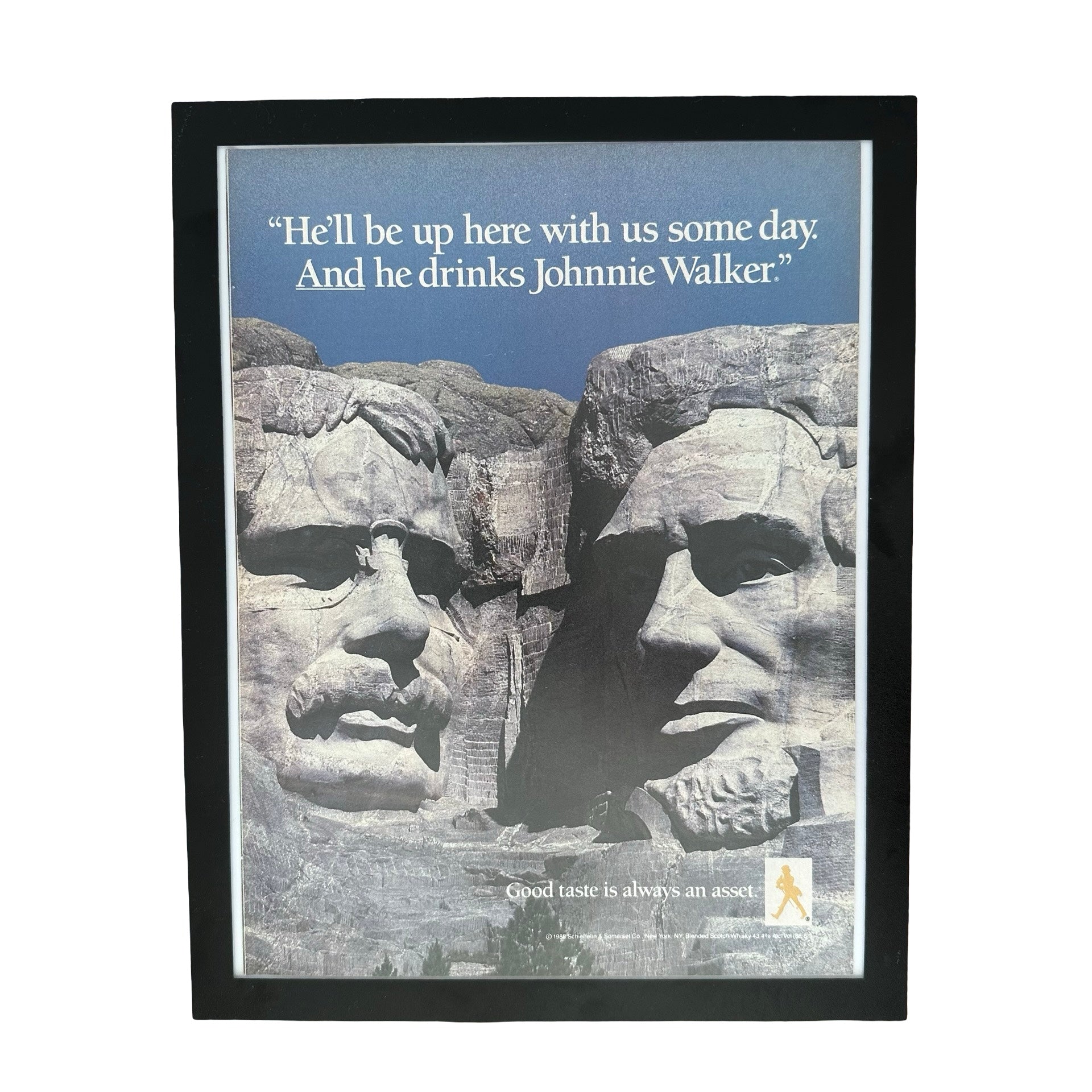 Johnnie Walker Mount Rushmore Up Here Some Day Framed Vintage Magazine Ad