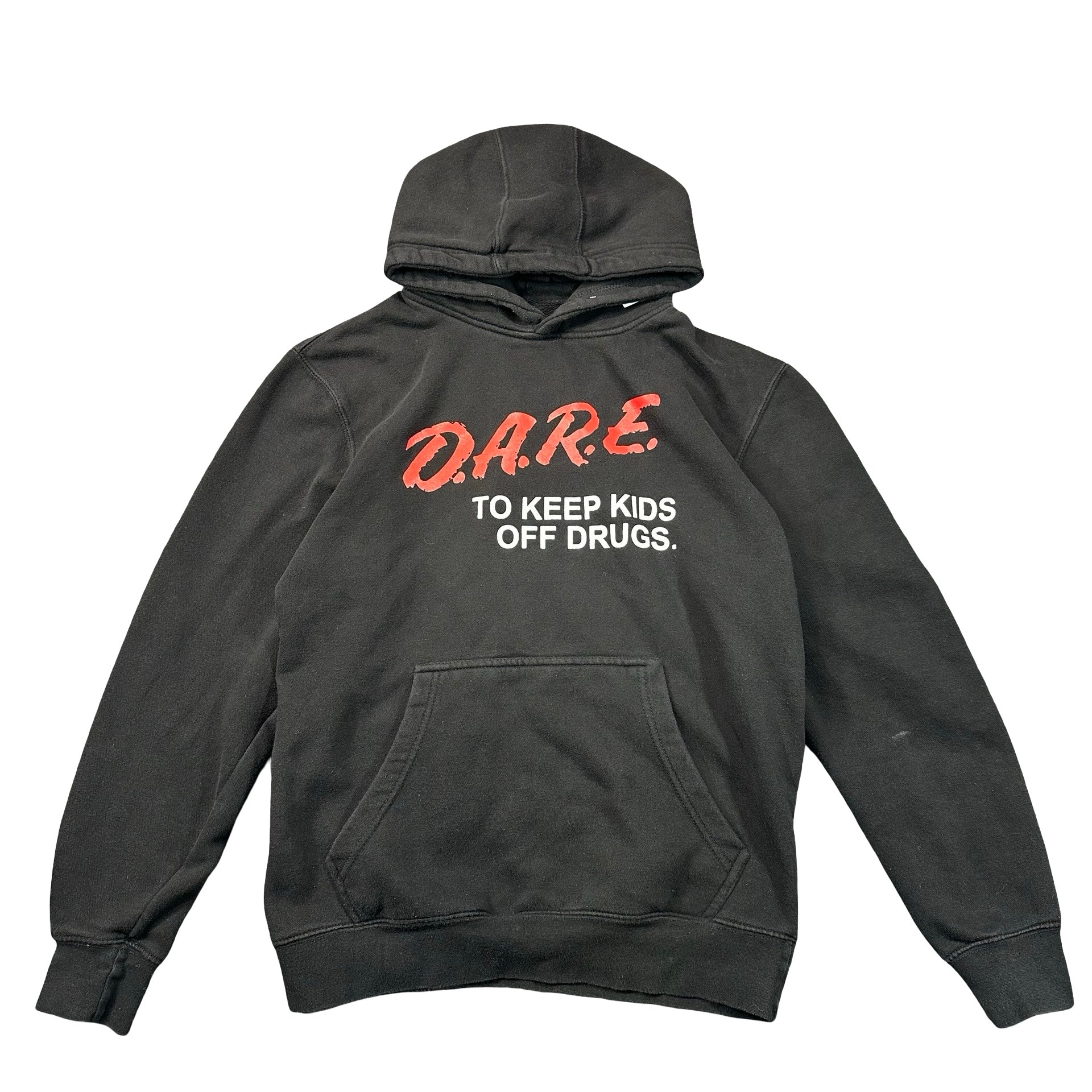 Vintage DARE To Keep Kids Off Drugs Graphic Hoodie Black Mens M