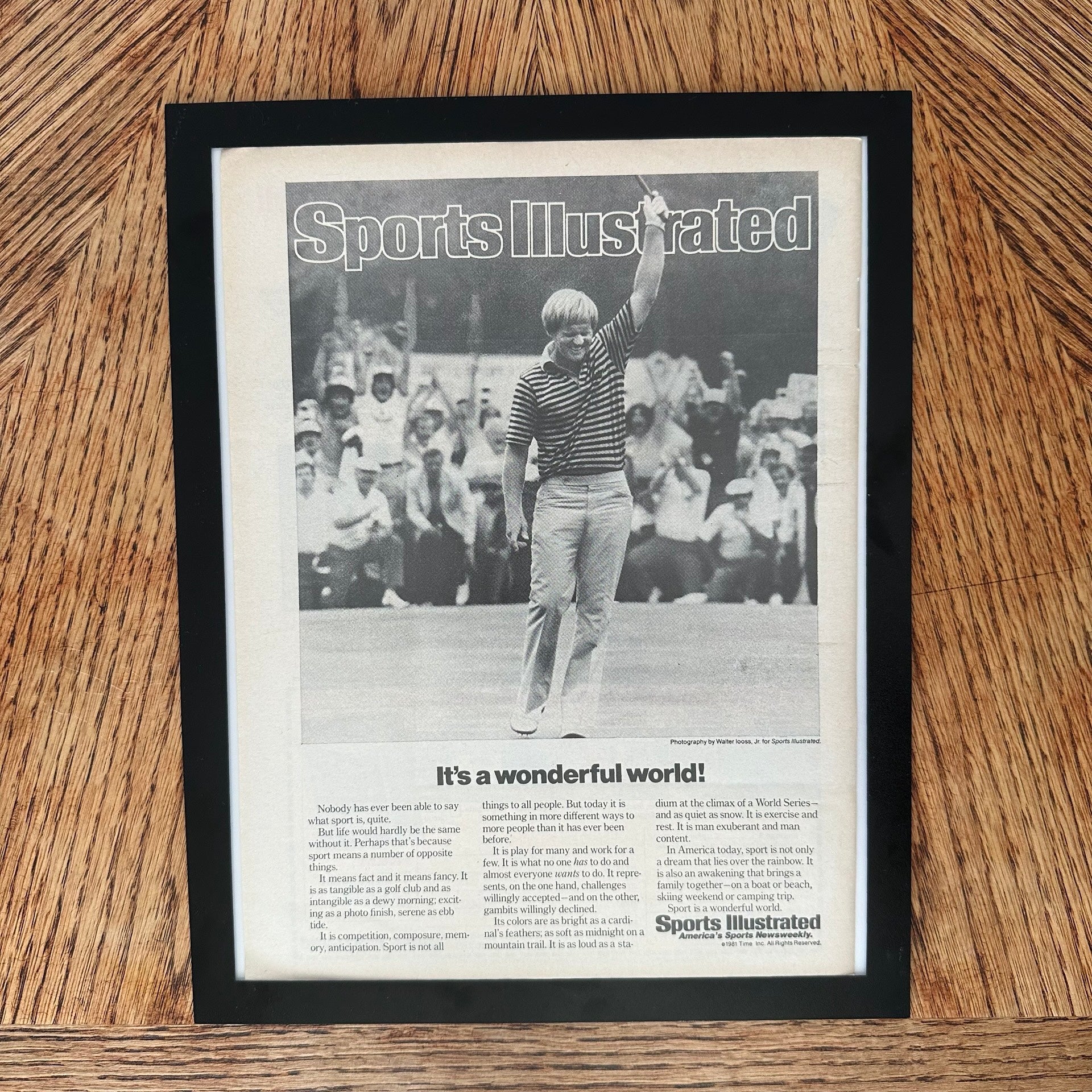 Sports Illustrated Its A Wonderful World Golf Framed Vintage Magazine Ad