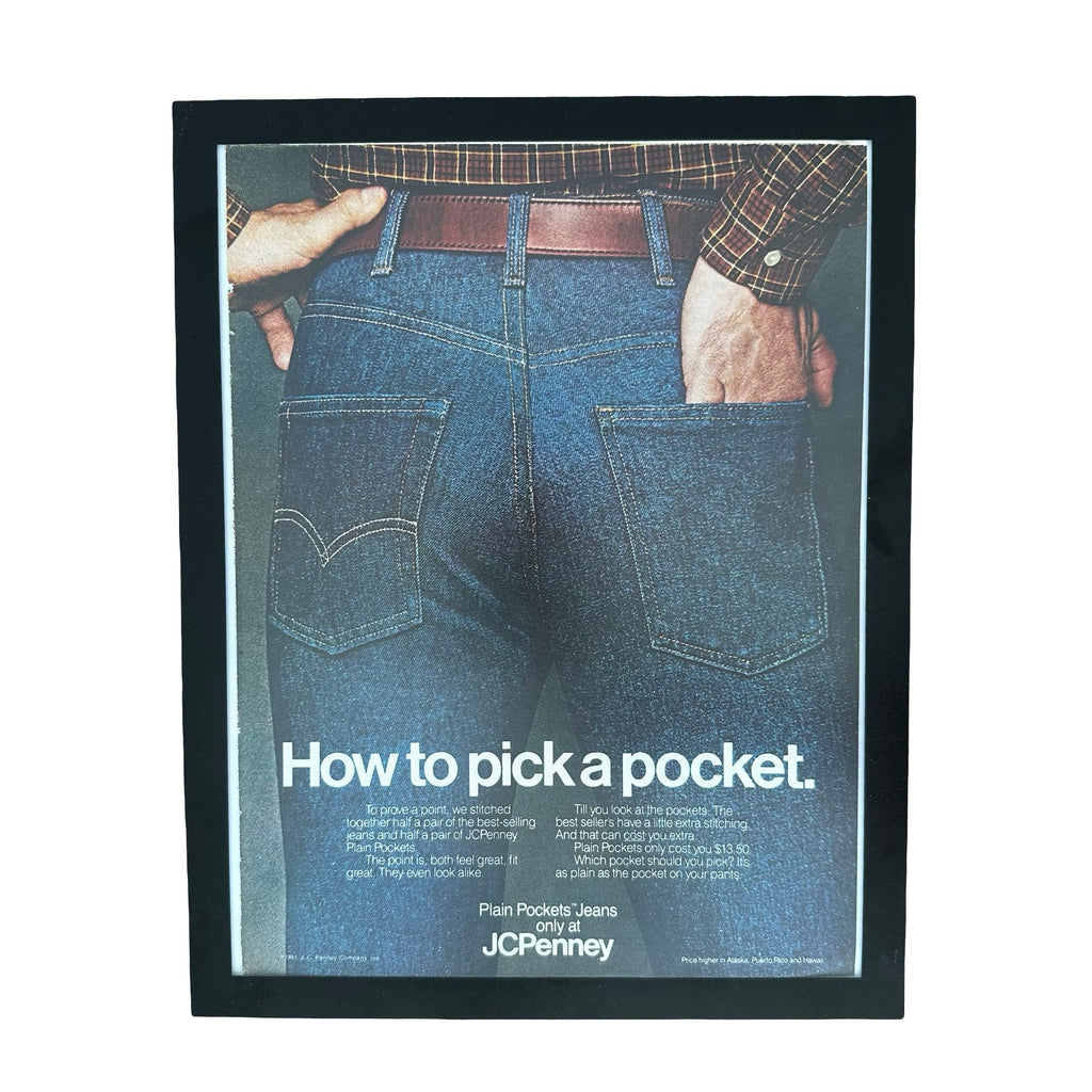 JCPenney Plain Pockets Jeans How To Pick A Pocket Framed Vintage Magazine Ad