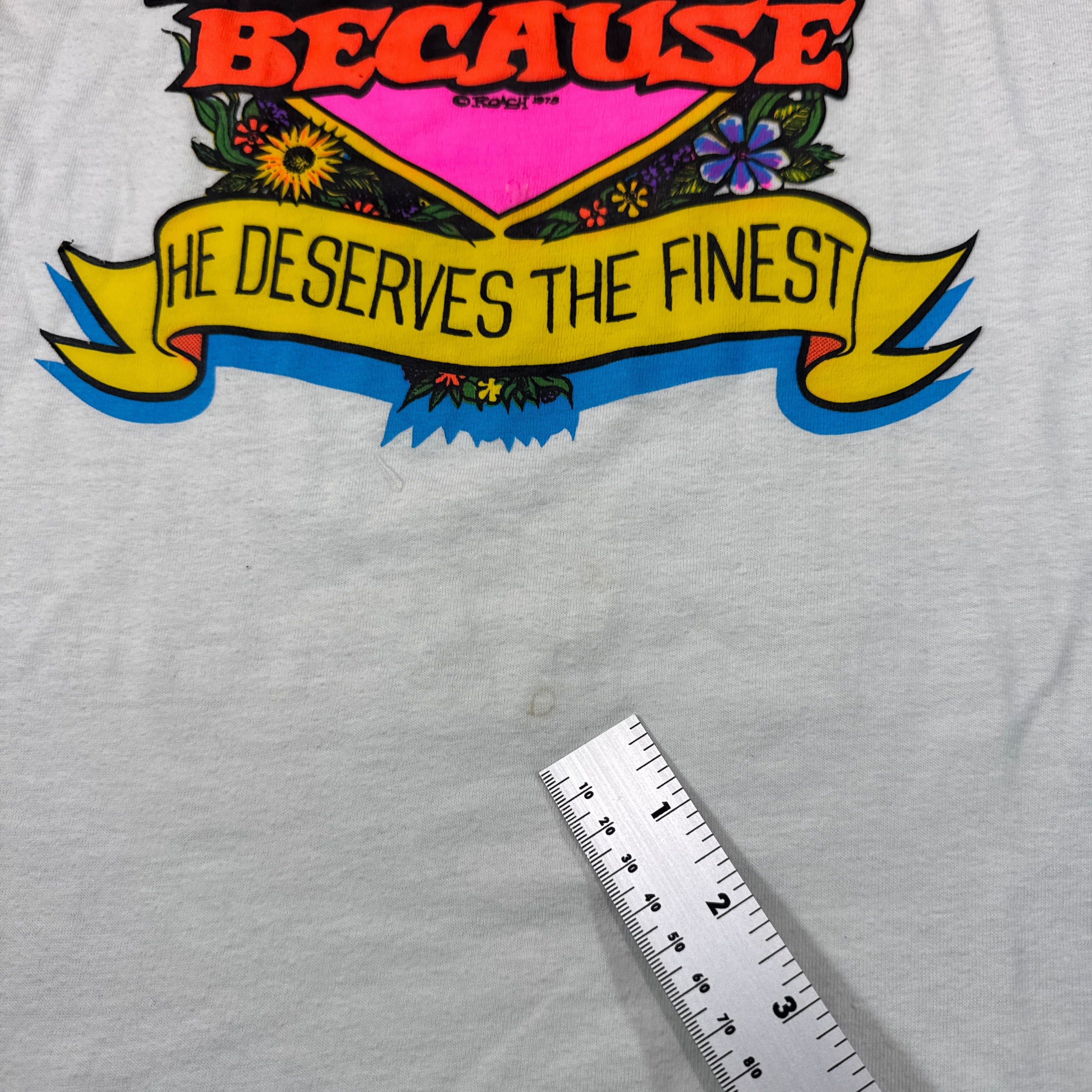 Vintage 70s I'm His Because He Deserves The Finest Roach Ringer Tee Sears Mens M
