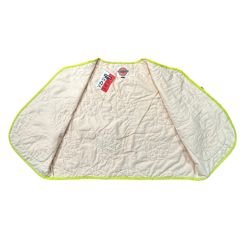 Sherbet Redwork Embroidery L quilted vest rework - lining