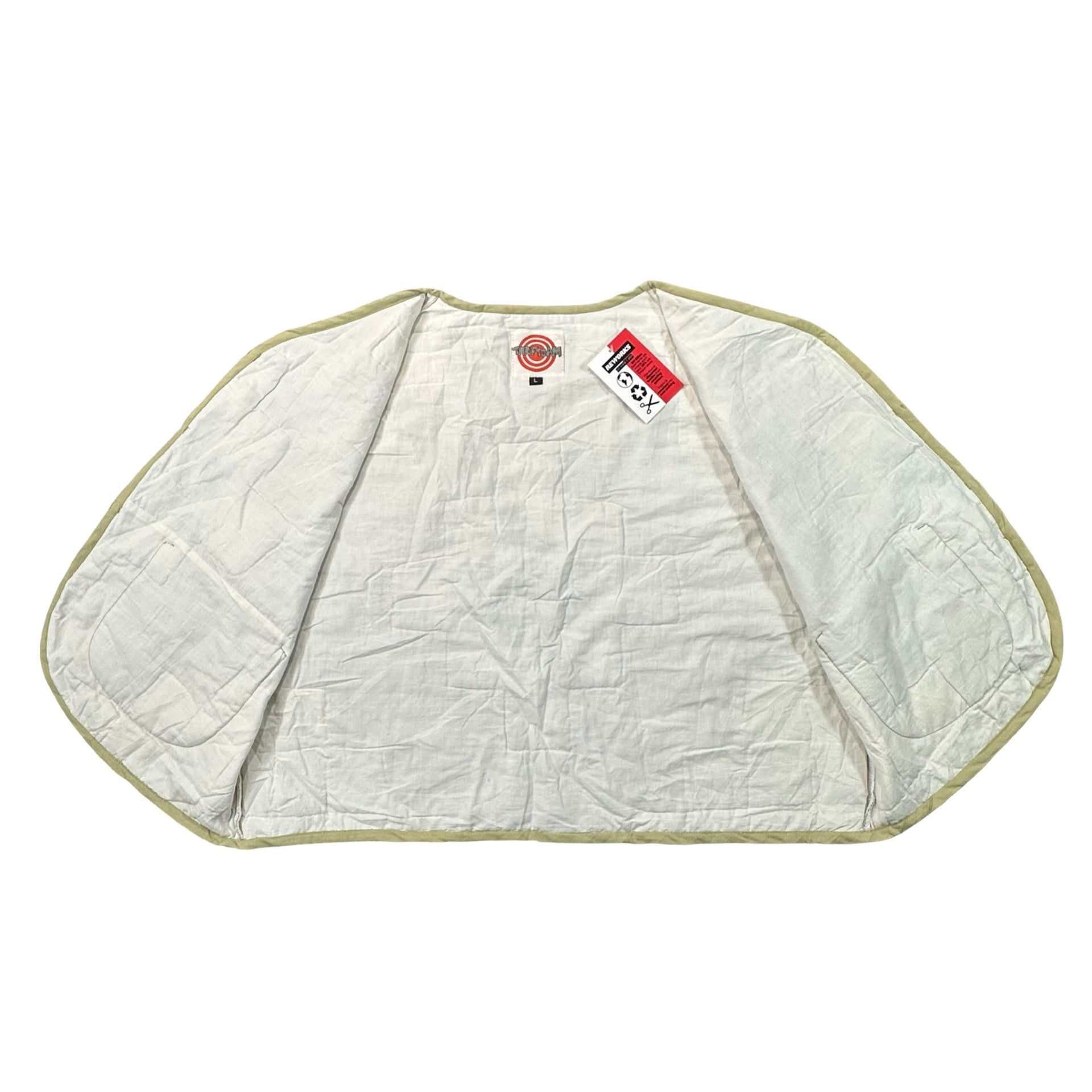 Plum Nine Patch Star L quilted vest rework - lining
