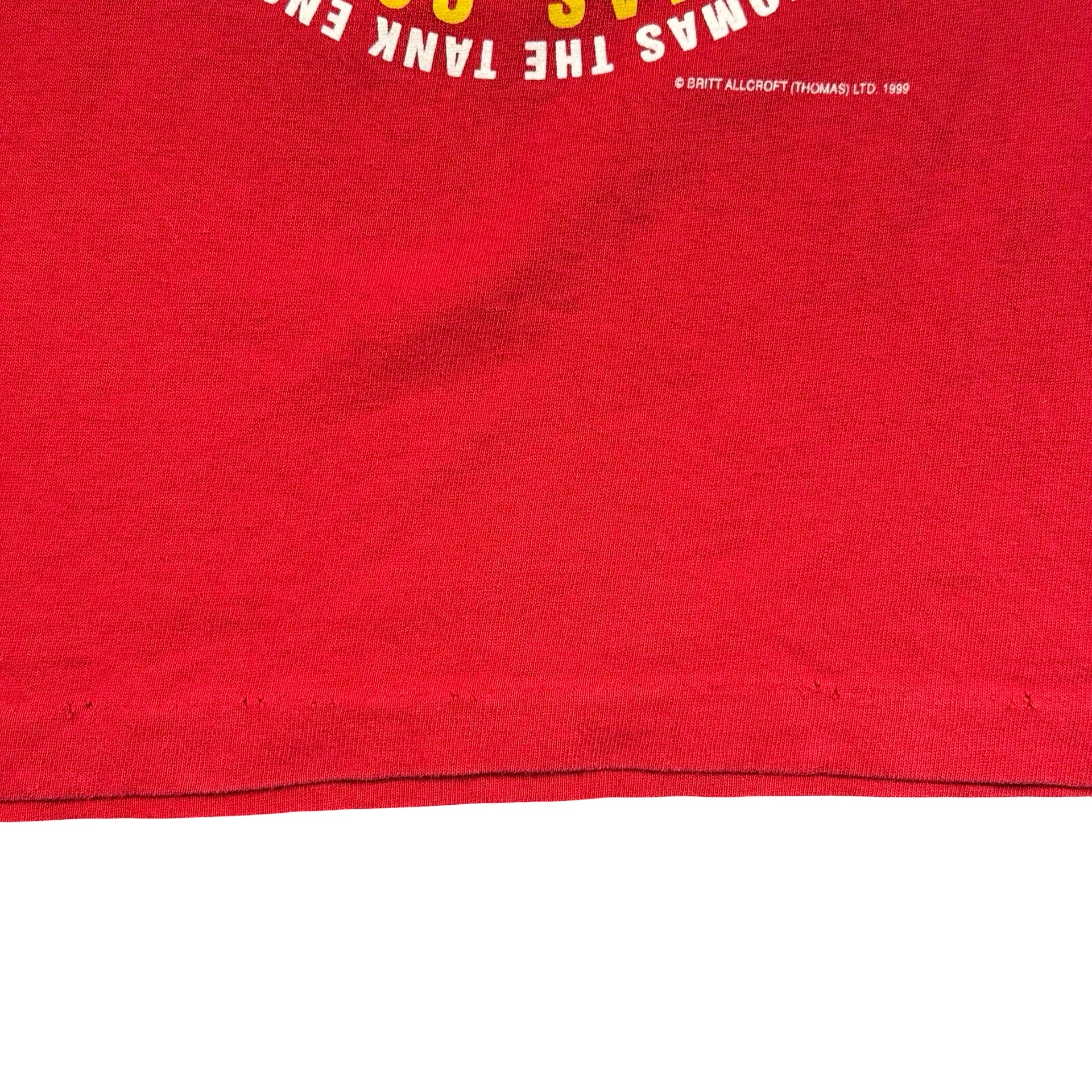 Vintage 1999 Thomas the Tank Engine Go Thomas T-Shirt Red Made in USA Kids 7