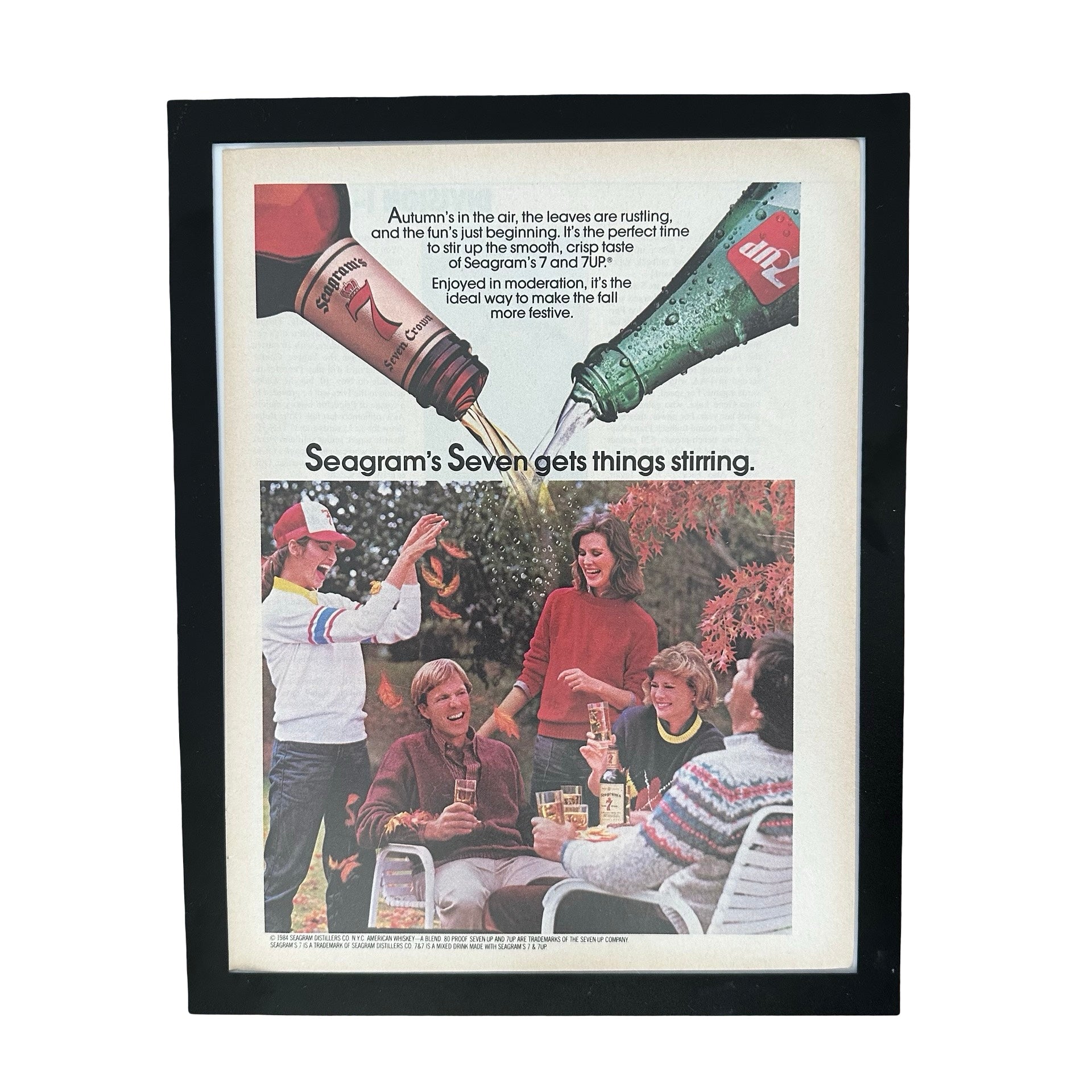 Seagrams Seven And 7UP Gets Things Stirring Framed Vintage Magazine Ad