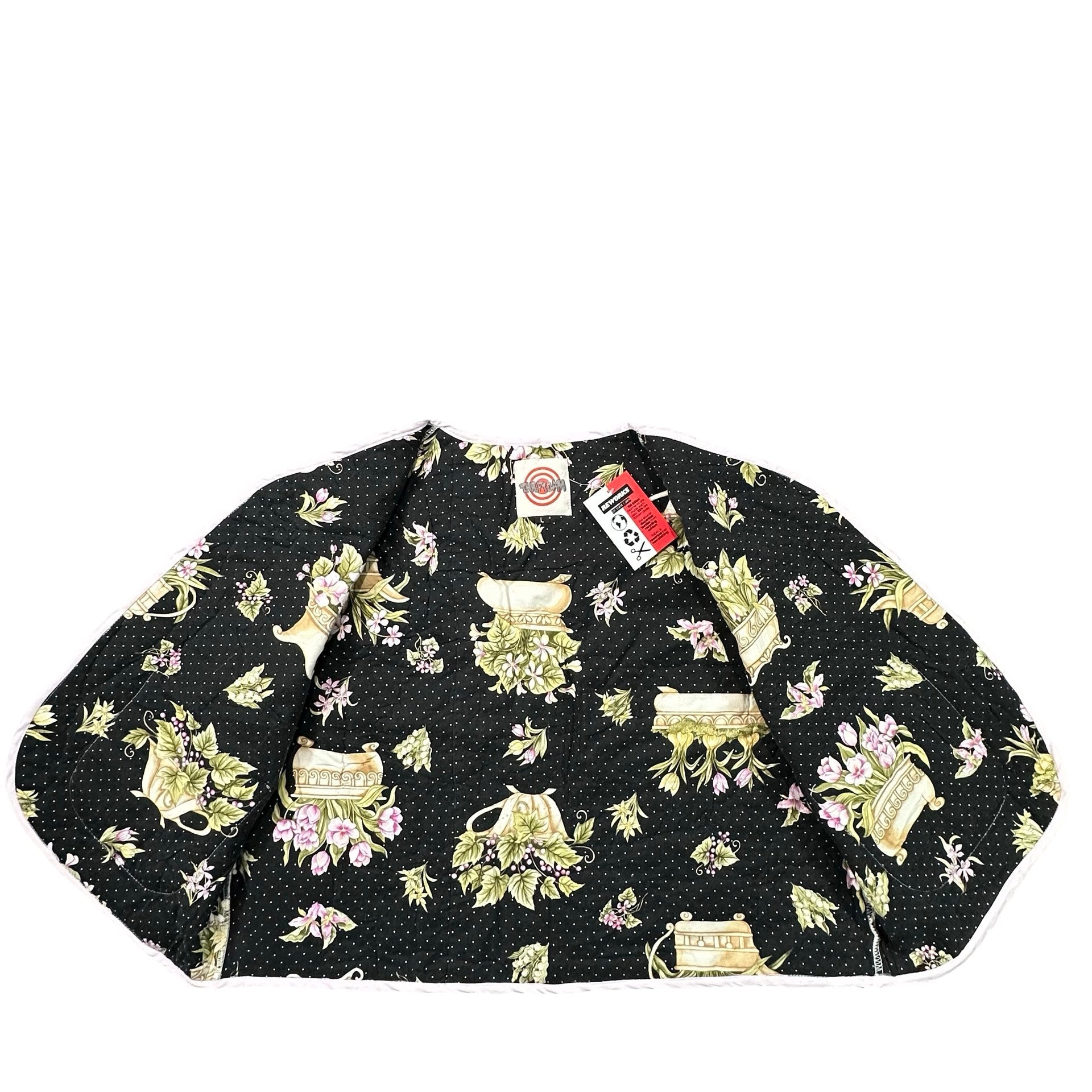 Blossom Noir L quilted vest rework - back
