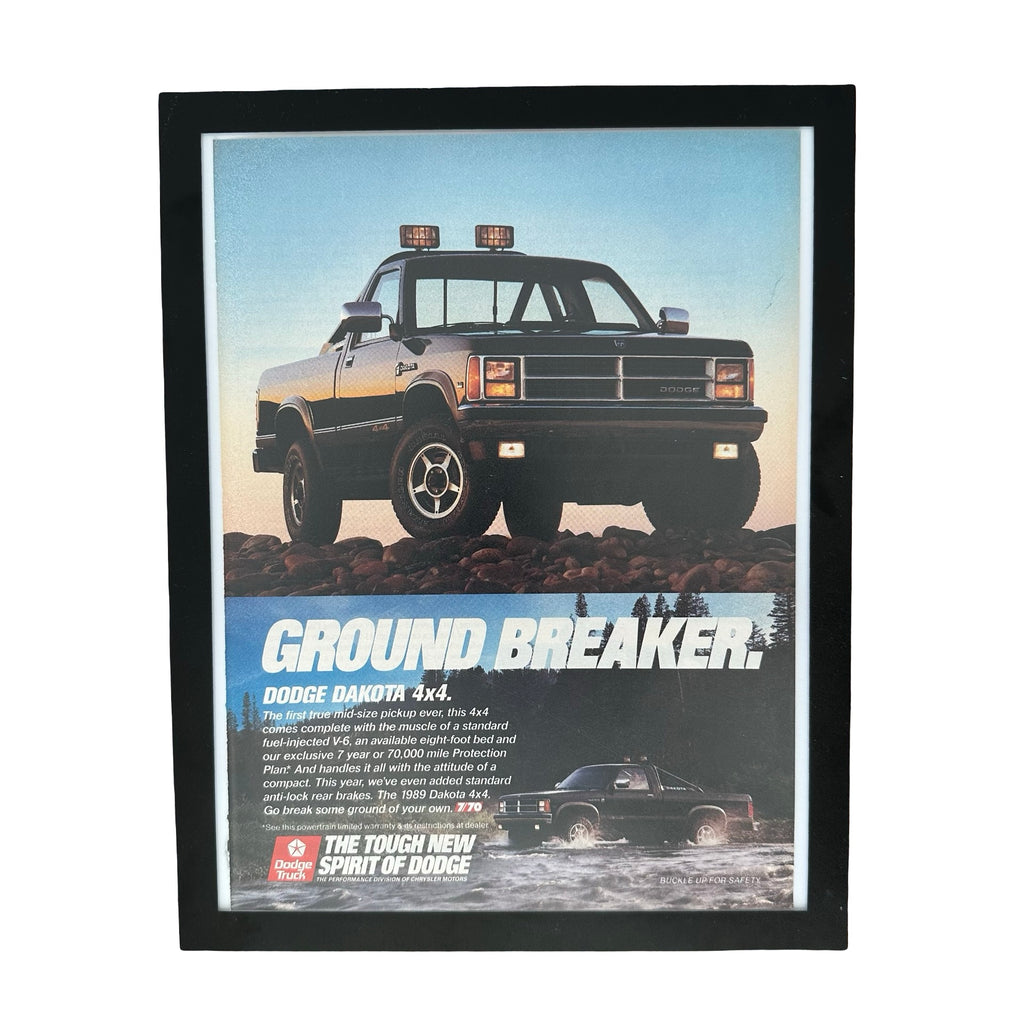 Dodge Dakota 4x4 Ground Breaker 1989 Framed Vintage Magazine Ad