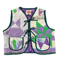 Amethyst Pinwheel S quilted vest rework - front