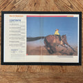 Framed vintage Sports Illustrated contents page with rodeo barrel racing photo