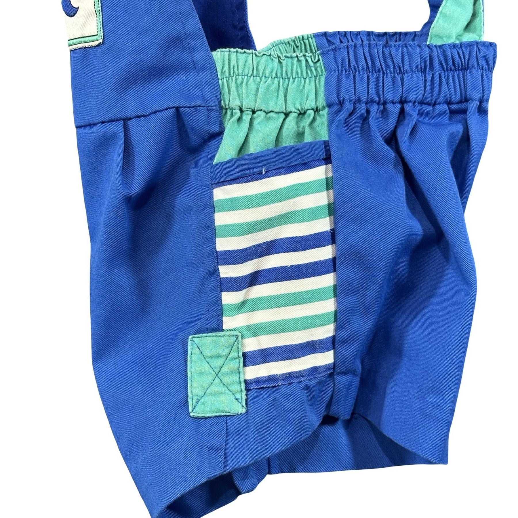 Vintage 80s Blue Water Fun Seal Shortall Romper Baby 18M - photo 3