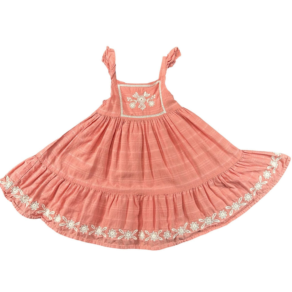 Max Studio Kids Coral Embroidered Tiered Sundress 3T - photo 4