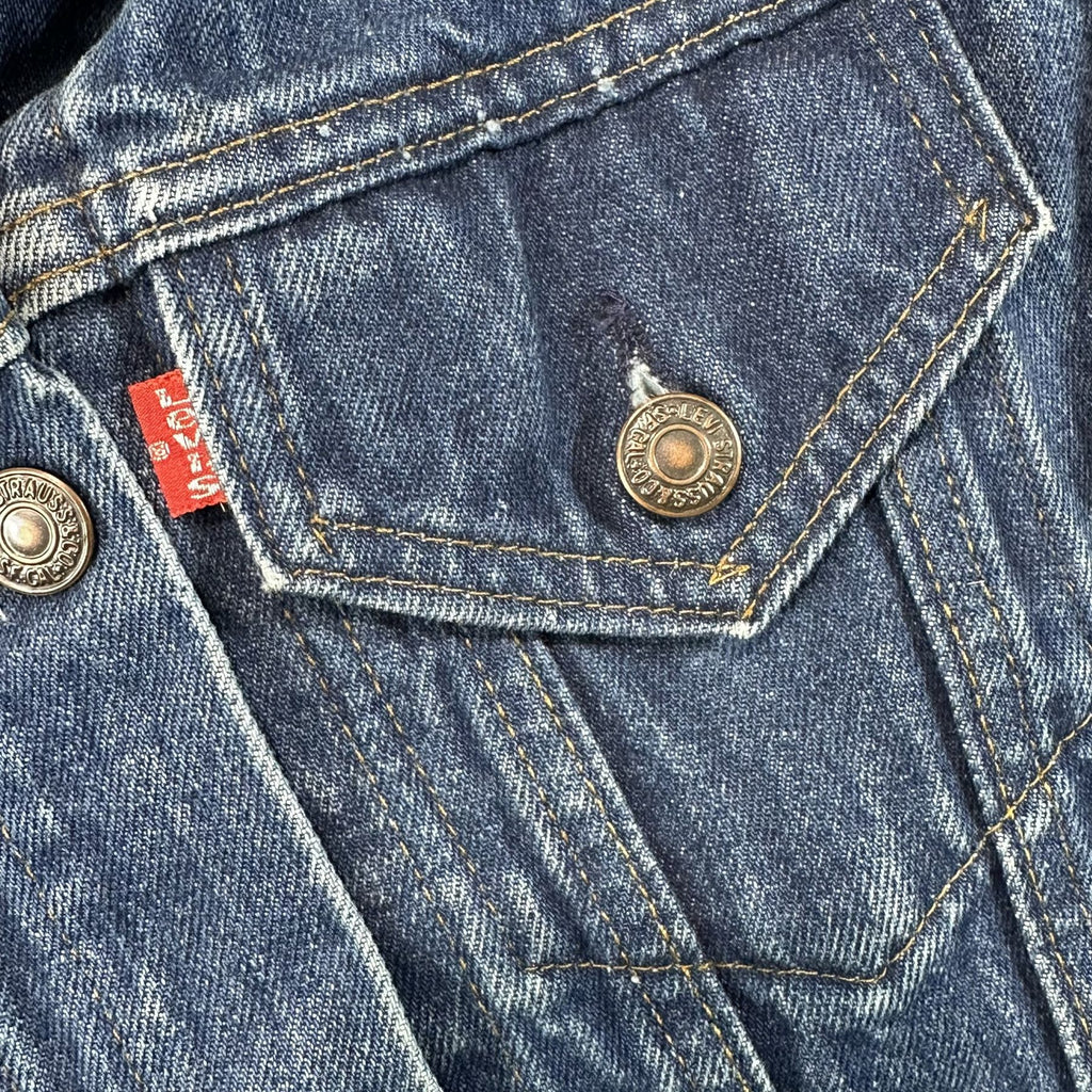 Vintage Levi's 76001 Made in USA Denim Trucker Jacket Youth L - photo 2