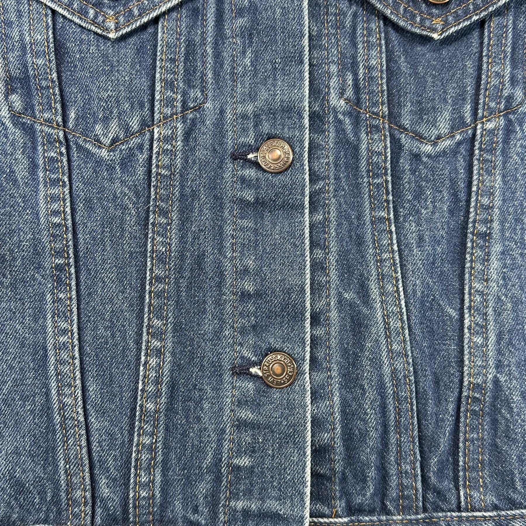 Vintage Levi's 76001 Made in USA Denim Trucker Jacket Youth L - photo 3