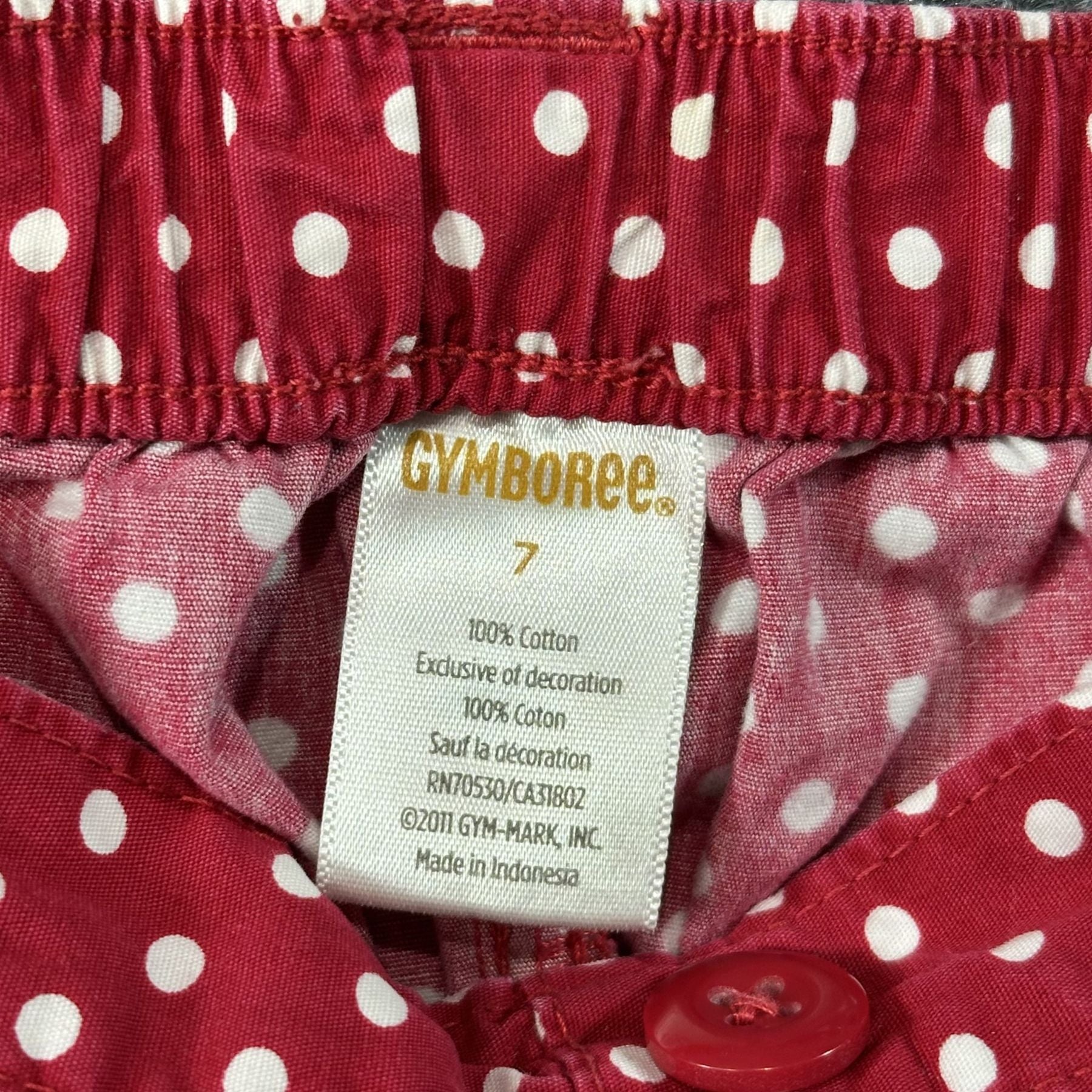 Gymboree Red Polka Dot Bow Trim Shorts Girls Size 7 - photo 4