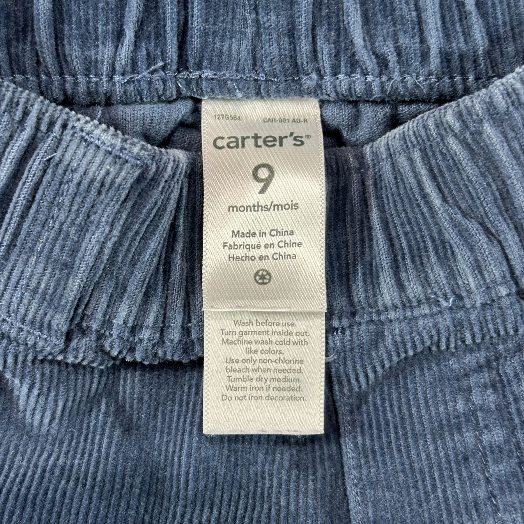 Carter's Blue Corduroy Baby Pants 9M - Carter's size tag 9 months