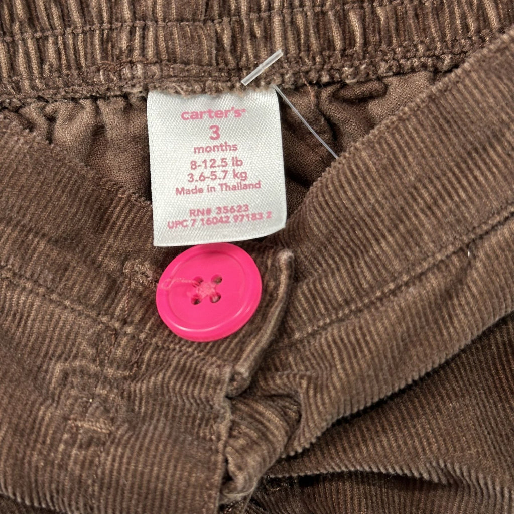 Carter's Brown Corduroy Baby Pants 3M - Carter's size tag 3 months