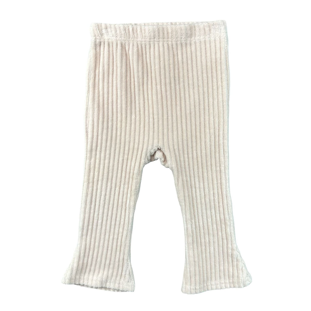 Cream Ribbed Flare Leggings Baby 12M - photo 1