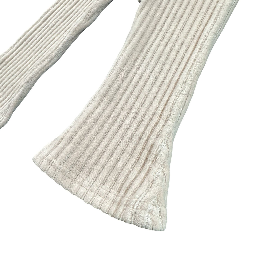 Cream Ribbed Flare Leggings Baby 12M - rib knit and flare hem detail