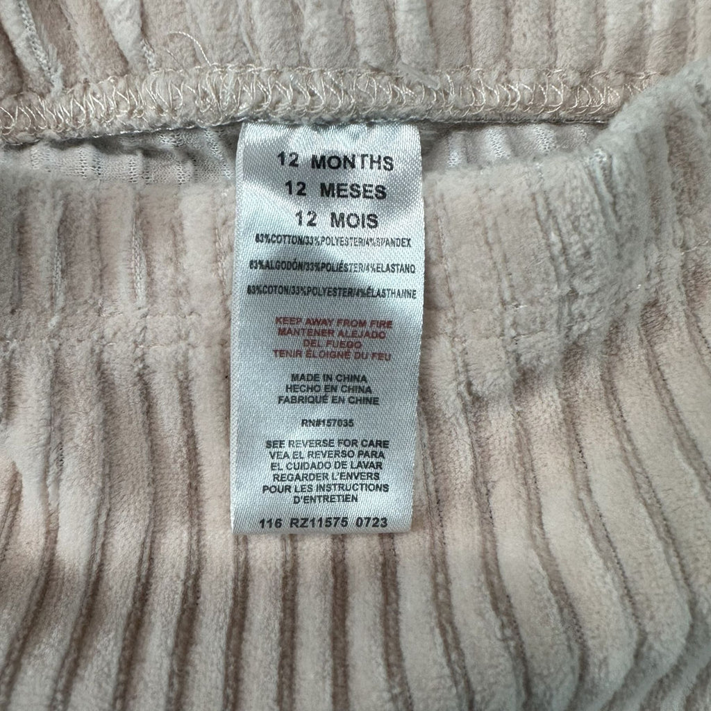 Cream Ribbed Flare Leggings Baby 12M - size tag 12 months