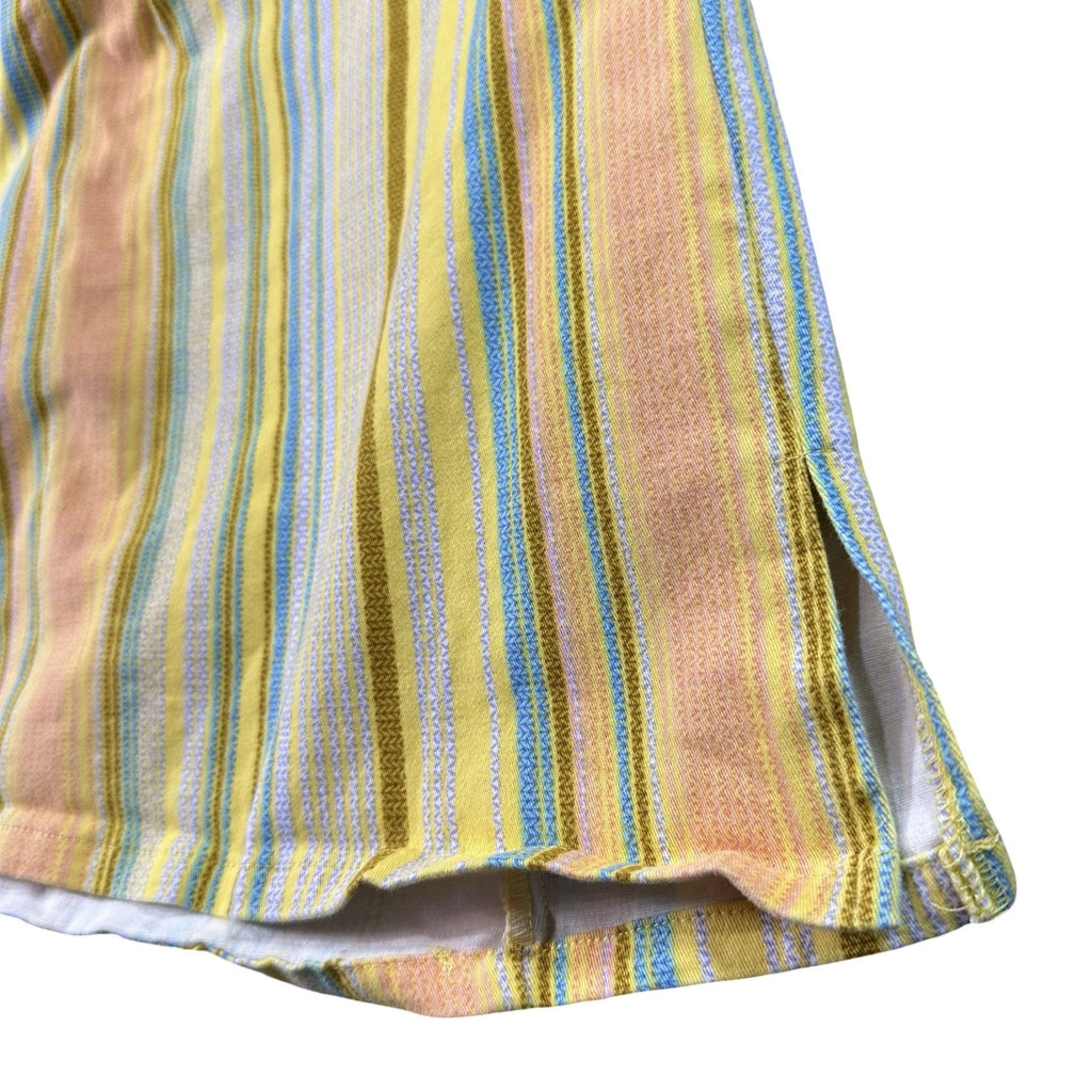 Yellow Stripe A-Line Skirt Girls L - hem and lining detail
