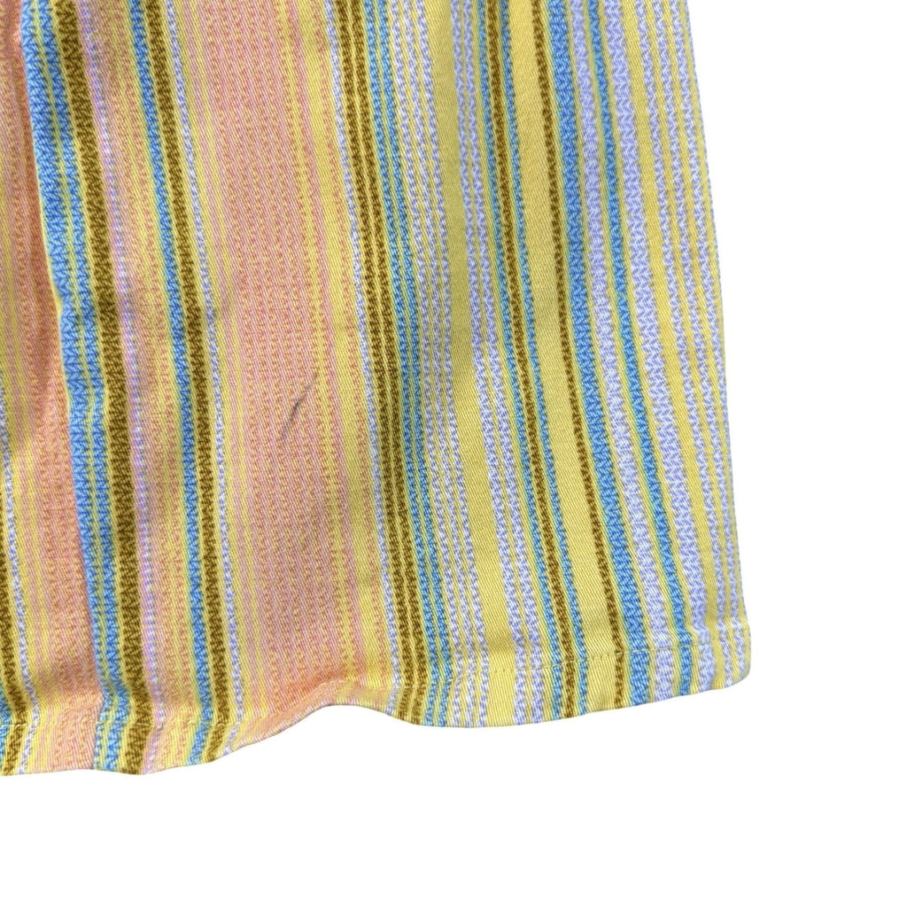 Yellow Stripe A-Line Skirt Girls L - stripe fabric detail