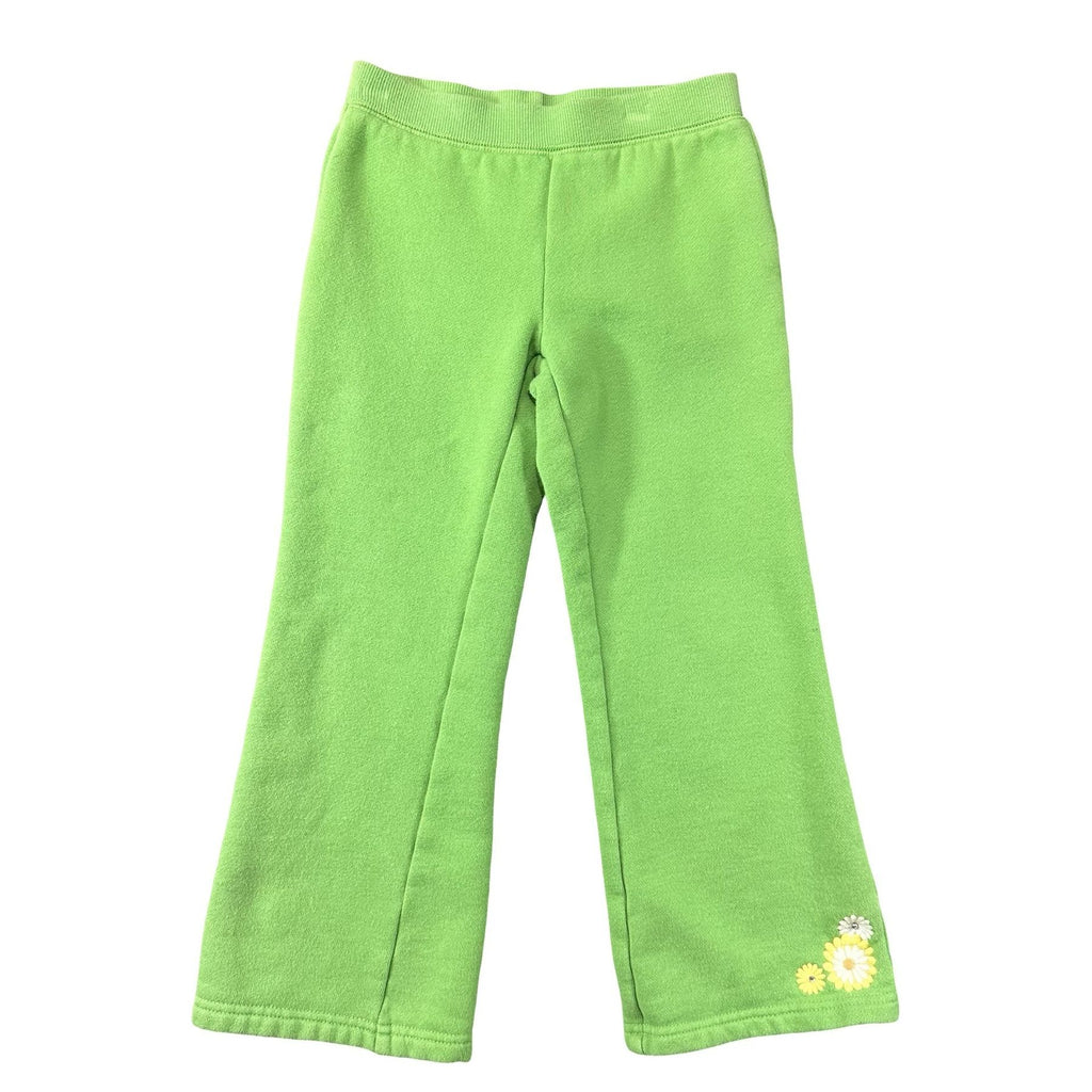 Gymboree Green Daisy Sweatpants Size 5 - photo 1