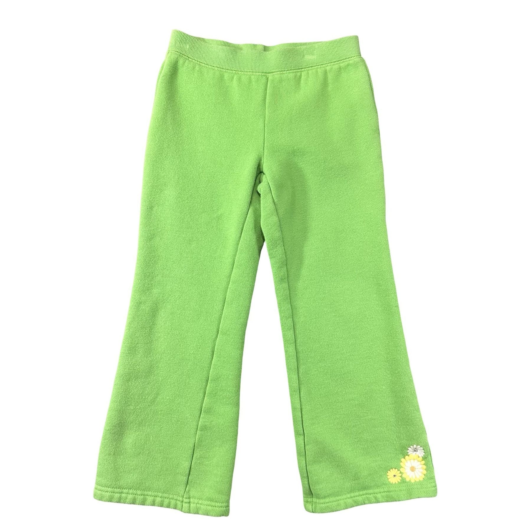 Gymboree Green Daisy Sweatpants Size 5 - photo 1