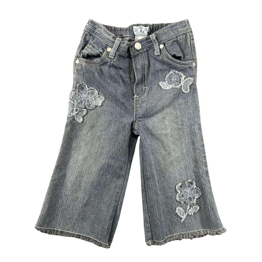 Children's Place Grey Floral Flare Jeans 18M - photo 1