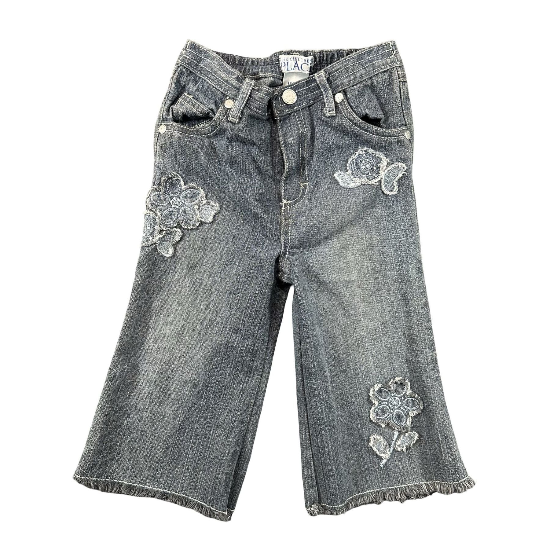 Children's Place Grey Floral Flare Jeans 18M - photo 1