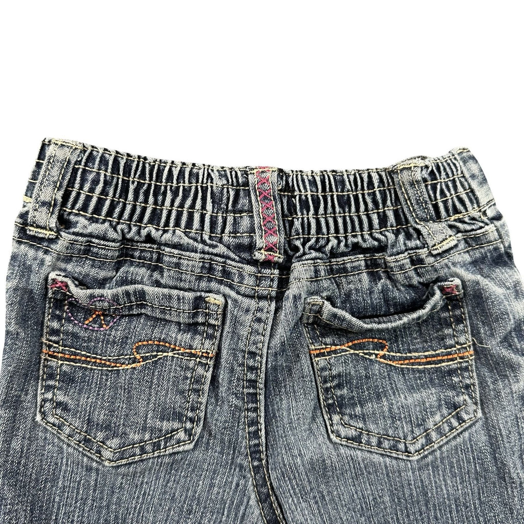 Xhilaration Embroidered Baby Jeans 12M - back pockets and elastic waist