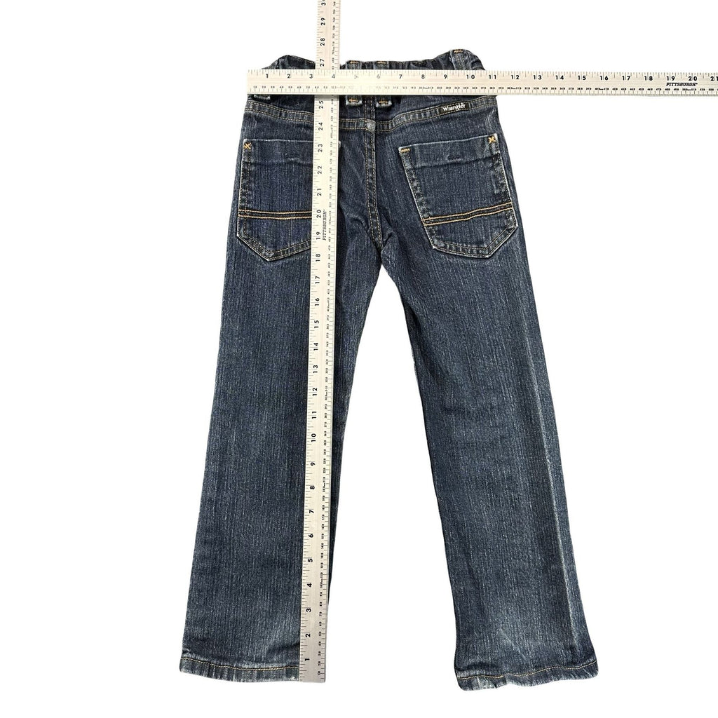 Wrangler Kids Jeans Size 6 - flat lay measurements with tape measure
