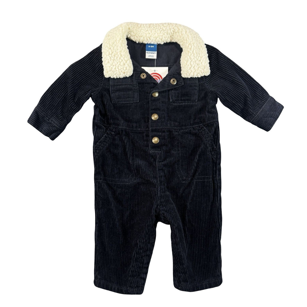 Old Navy Corduroy Sherpa Romper 0-3M - photo 1